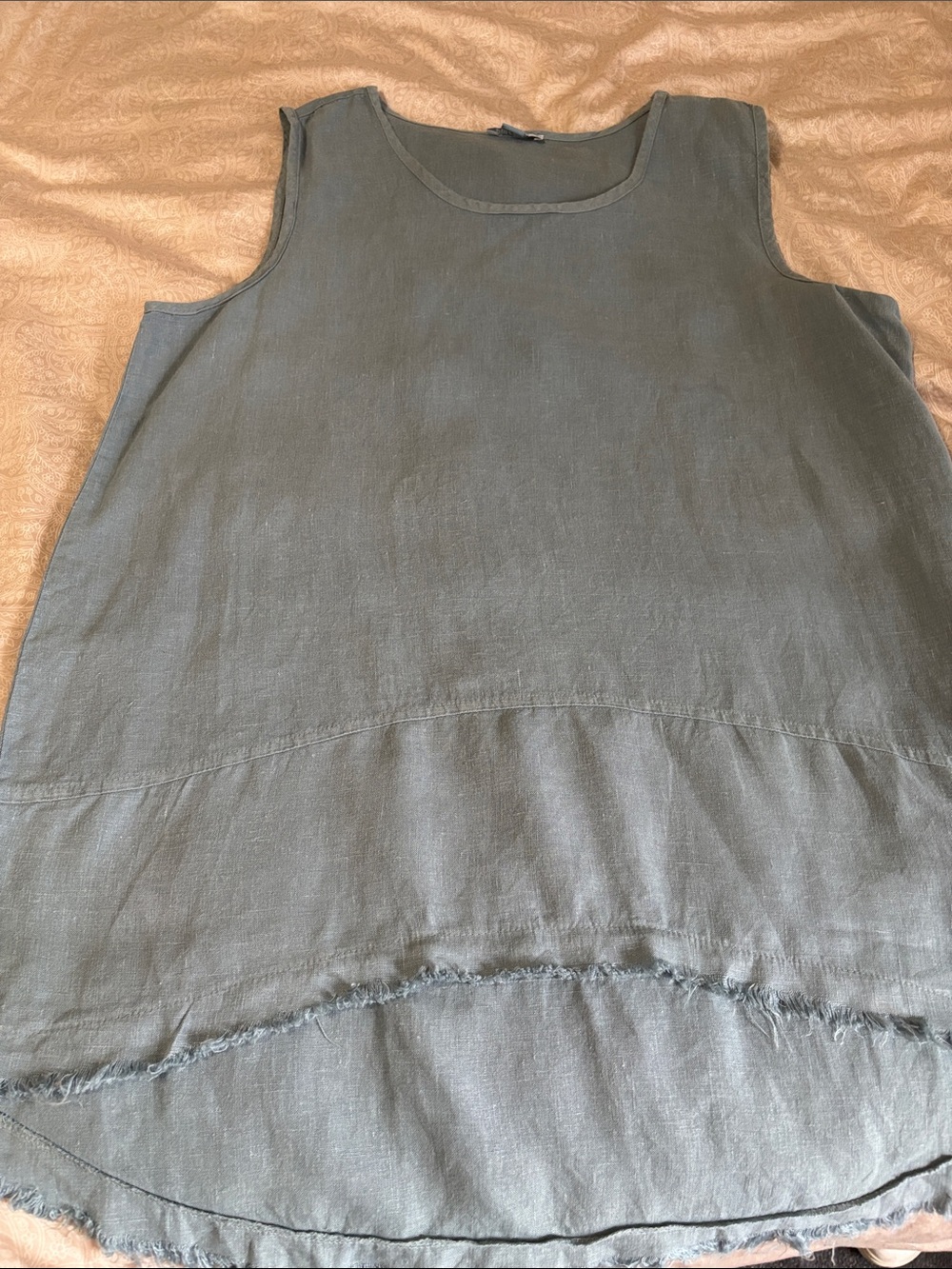 Dolcezza Sleeveless Linen-Blend Pale BlueTuniv